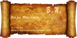 Beju Mariann névjegykártya