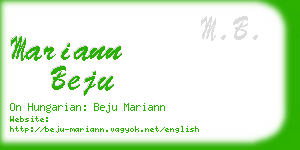 mariann beju business card